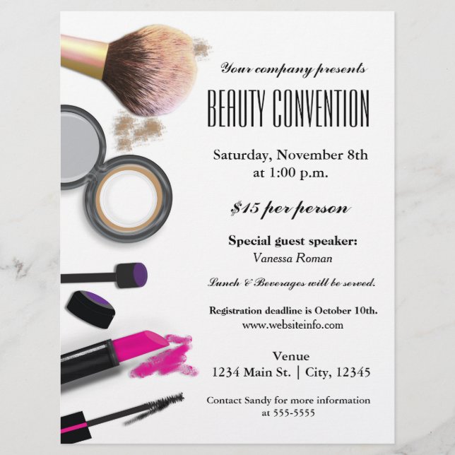 Glam Event Flyer Poster Makeup & Beauty Chic (Framsidan)