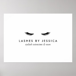Glam Eyelash Black and White Poster
