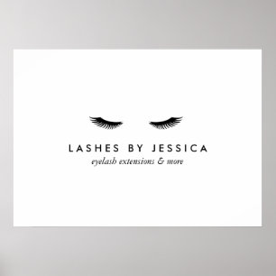 Glam Eyelash Black and White Poster