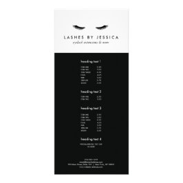 Glam Eyelash Black and White Reklamkort