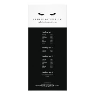 Glam Eyelash Black and White Reklamkort