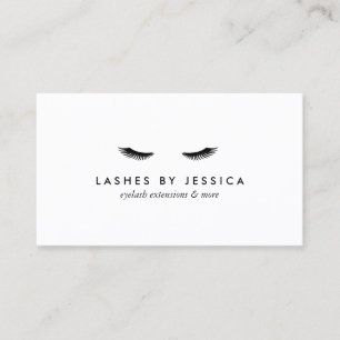 Glam Eyelash Black and White Visitkort
