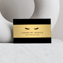 Glam Eyelash Black och Guld Affärskort
