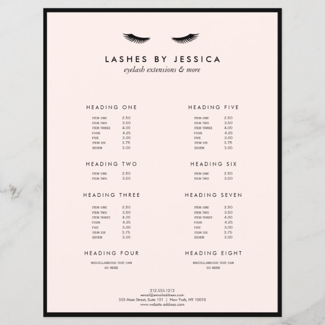 Glam Eyelash Classic Black and Rosa Reklamblad (Framsidan)