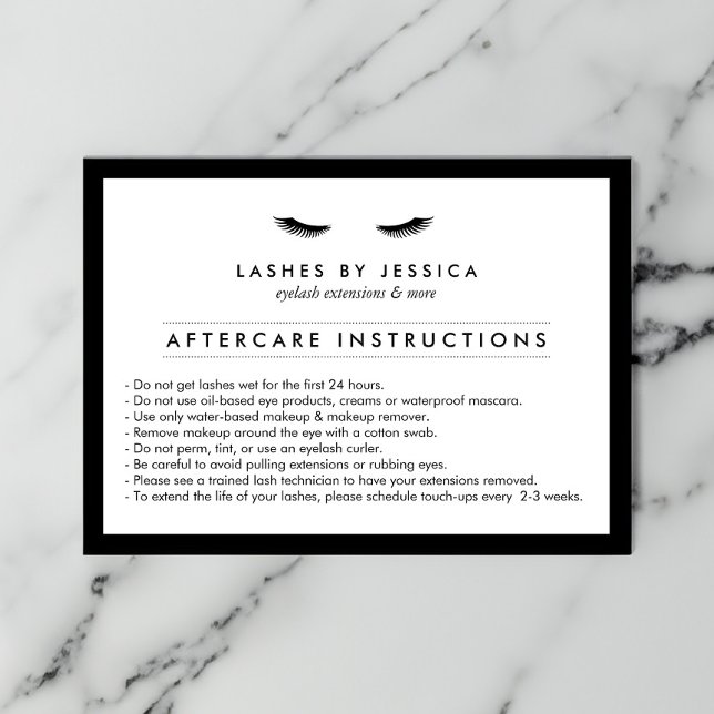 Glam Eyelash Classic Lash Salon-efterbehandlingsko Visitkort (Skapare uppladdad)