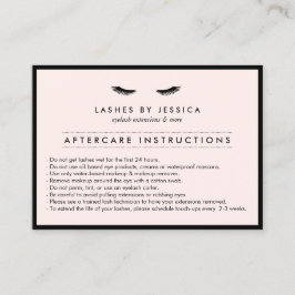 Glam Eyelash Classic Lash Salon Rosa Aftercare Visitkort