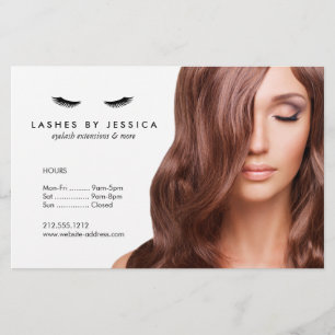 Glam Eyelash Classic Photo Pris List Menu Flyer