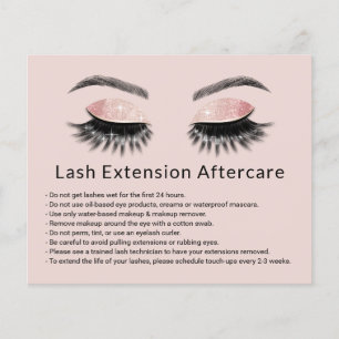 Glam Eyelash Extensions Makeup Artist Aftercare Flygblad