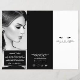 Glam Eyelash Extensions Salon Tri-Fold Brochure Reklamblad