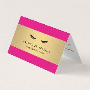 Glam Eyelash Rosa och Guld Aftercare Visitkort
