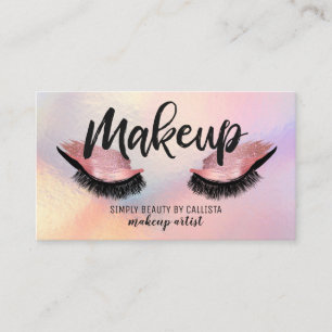Glam Eyelash Rosa ros Glitter Metallic Makeup Visitkort