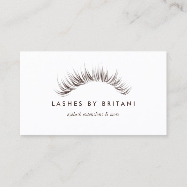Glam Eyelash white och brun Visitkort (Framsida)