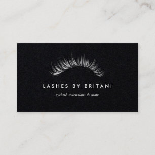 Glam Eyelash white text Affärskort Visitkort
