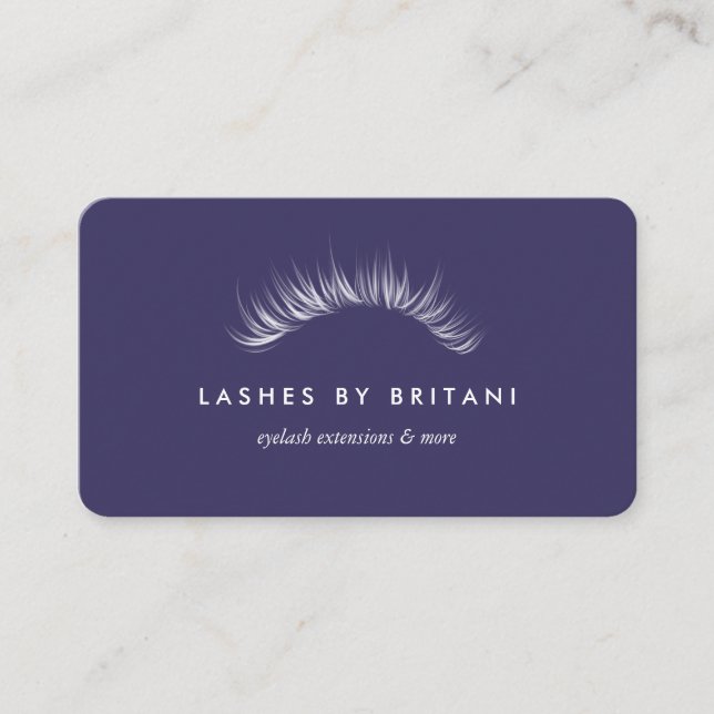 Glam Eyelash white text Affärskort Visitkort (Framsida)