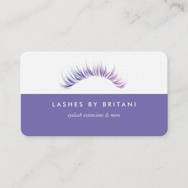 Glam Eyelash white text Affärskort Visitkort (Framsida)