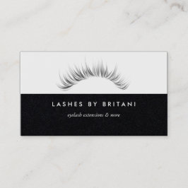 Glam Eyelash white text Affärskort Visitkort