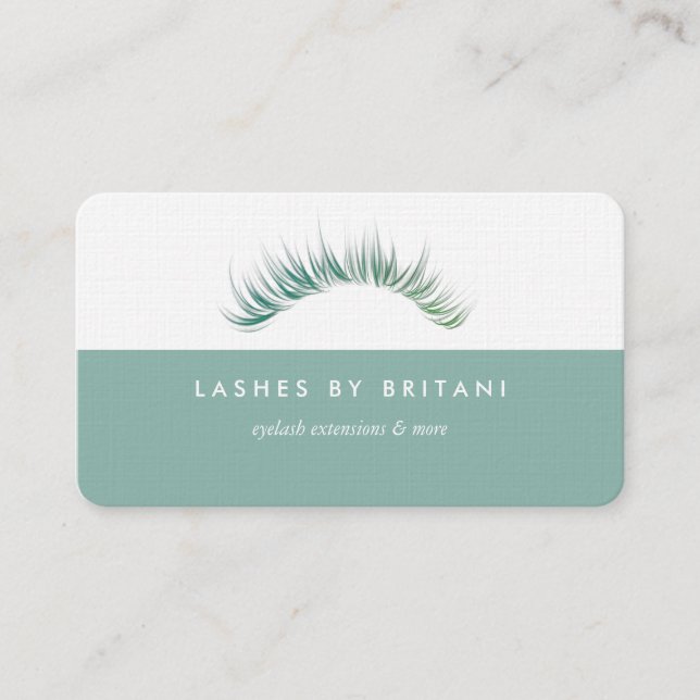 Glam Eyelash white text Affärskort Visitkort (Framsida)