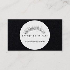 Glam Eyelash white text Affärskort Visitkort