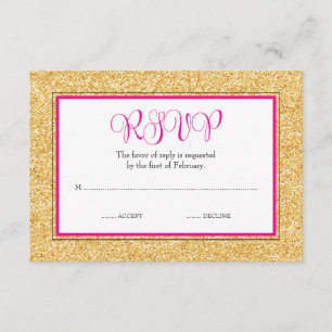 Glam Faux Glitter Guld Rosa Bat mitzvah OSA Kort