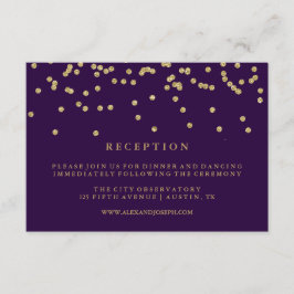 Glam Faux Guld Confetti och Deep Lila Recept Inbjudningar
