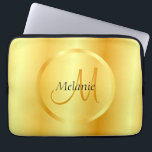 Glam Faux Guld Elegant Modern Monogram-mall Laptop Fodral<br><div class="desc">Glam Faux Guld Elegant Modern Monogram Template Electronics Bag/Laptop sleeve.</div>