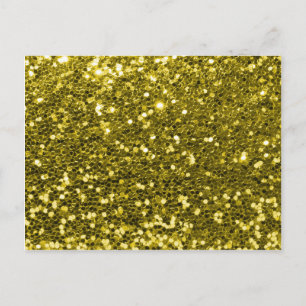 Glam Faux Guld Glitter Gnistra Print Vykort
