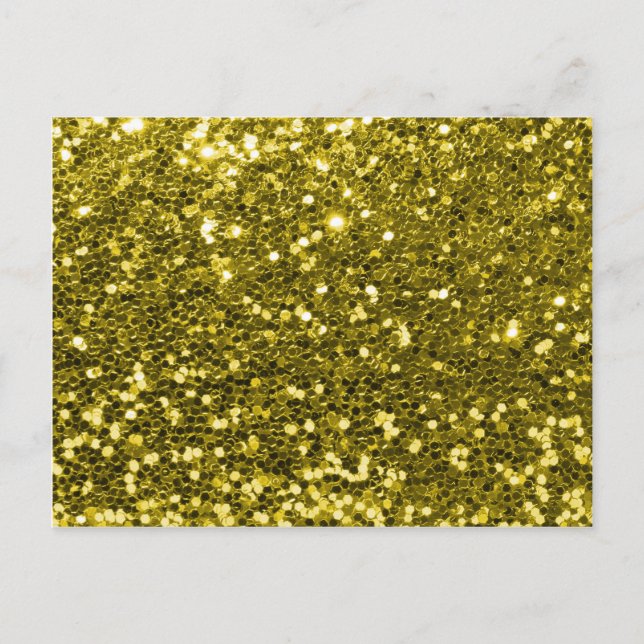 Glam Faux Guld Glitter Gnistra Print Vykort (Framsida)