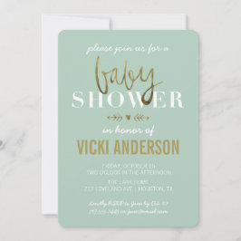 Glam Faux Guld Modern Baby Shower-inbjudningar Inbjudningar