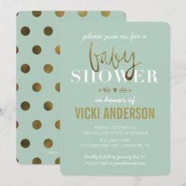 Glam Faux Guld Modern Baby Shower-inbjudningar Inbjudningar