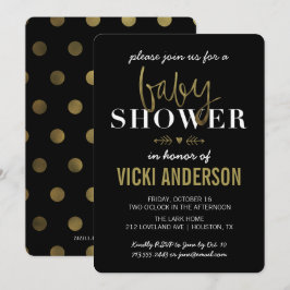 Glam Faux Guld Modern Baby Shower-inbjudningar Inbjudningar