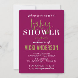 Glam Faux Guld Modern Baby Shower-inbjudningar Inbjudningar