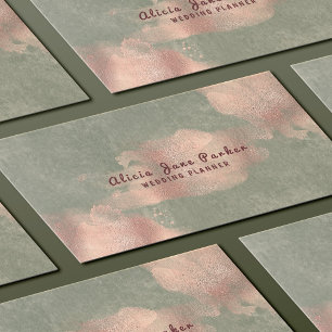 Glam Faux Ro Guld Copper Foil Bröllopsfixaren Visitkort