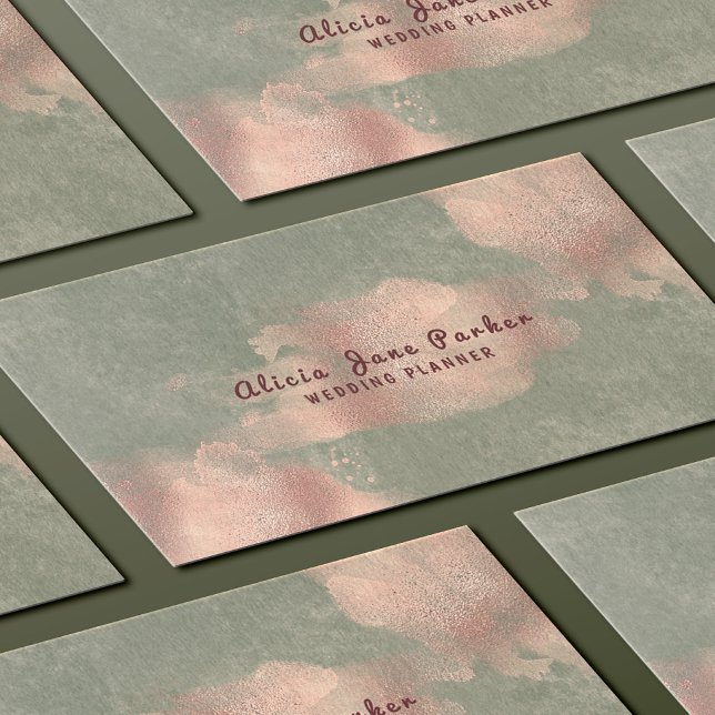Glam Faux Ro Guld Copper Foil | Bröllopsfixaren Visitkort (Skapare uppladdad)