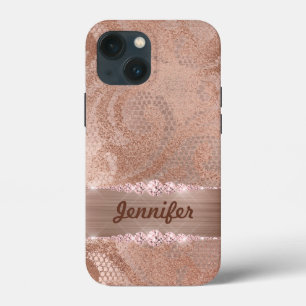 Glam Faux Ro Guld Snöre på Monogram Brushed Meta