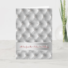 Glam Faux Velvet Grått Silver jul Helgkort
