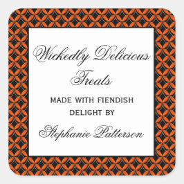 Glam Finare Halloween Baking Stickers Fyrkantigt Klistermärke