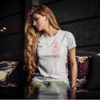 Glam-flicka med kamera t shirt