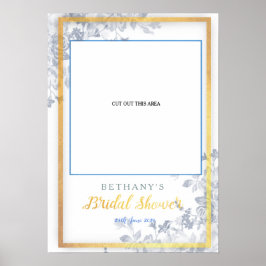 Glam Flowers Guld Möhippa cut Photo Booth Poster