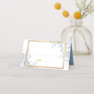 Glam Flowers Guld Ram Bröllop Place Card Placeringskort