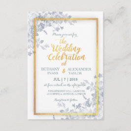 Glam Flowers Guld Ram Calligraphy bröllopsinbjudan Inbjudningar