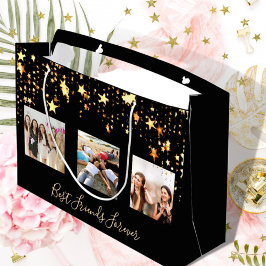 Glam födelsedag för bästa vänner, fotosvart guld s
