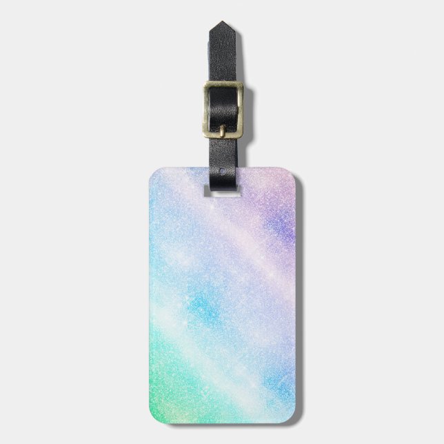 Glam för den moderna blå Lilan Glitter Bagagebricka (Vertikal Framsida)