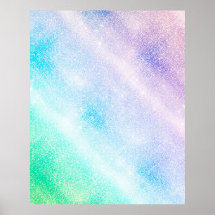 Glam för den moderna blå Lilan Glitter Poster