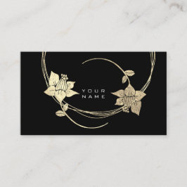 Glam för den svarta Blommigten Foxier Guld Ro Visitkort