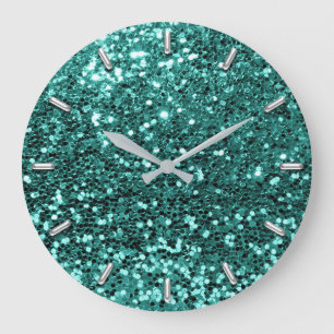 Glam för grått för glitter för Faux för Stor Klocka