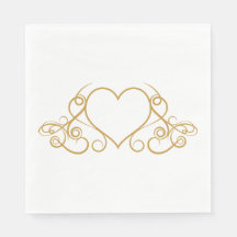 Glam för guld och vit Kärlek Heart Bröllopsfest 