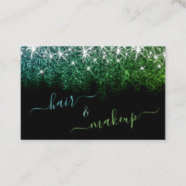 Glam för luminös Teal-Glitter i Stylist Visitkort