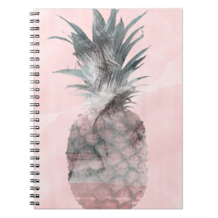 Glam för tropisk sommarpineapple vid ro Guld Rosa Anteckningsbok