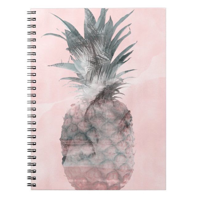 Glam för tropisk sommarpineapple vid ro Guld Rosa Anteckningsbok (Framsidan)
