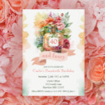 Glam Fourty och Finare Fabulous Birthday Inbjudningar<br><div class="desc">En fantastisk vattenfärgsdesign för parfym och blommigt gör inbjudan roligt och finare för henne på fyrtioårsdagen!</div>